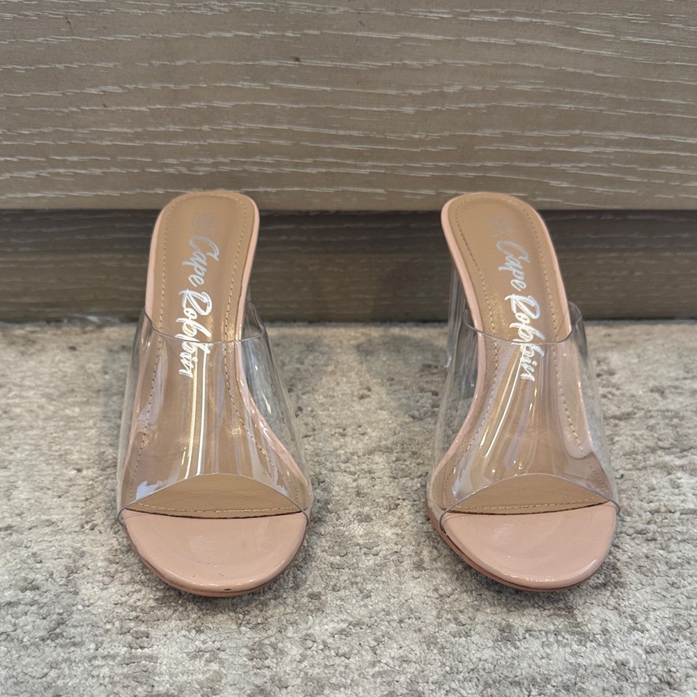 Cape Robbin Women's Transparent and Nude Mules